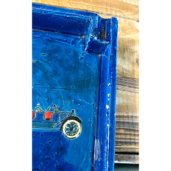 Vintage Mid Century Aldo Londi Bitossi Antique Car Ashtray 9.75" x 9.5" - Picture 5 of 16